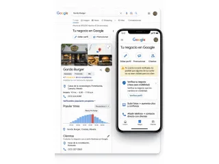 Banner de resultados locales en Google Maps con métricas de perfil optimizado